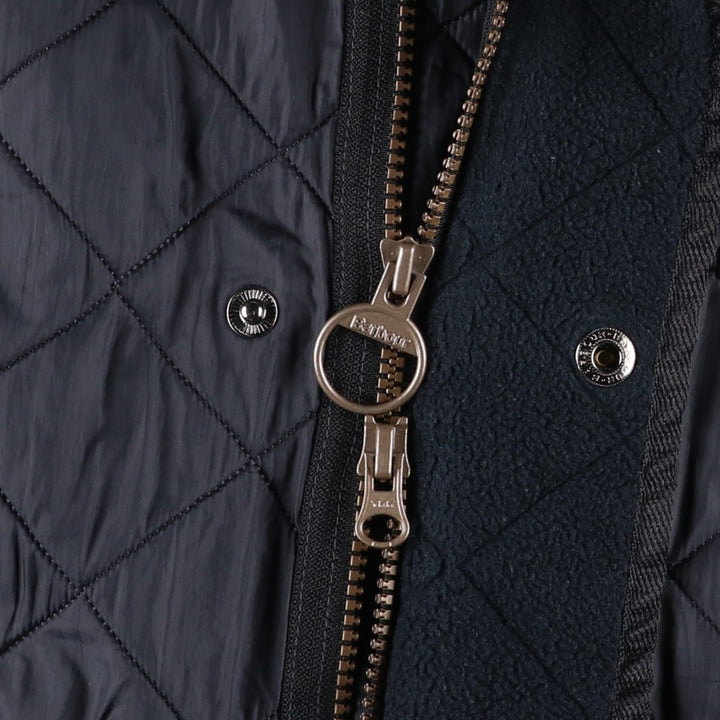 Barbour Microfibre Polarquilt Long Quilted Puffer Jacket (Men's XL equivalent) polyester black type Vintage Second Hand