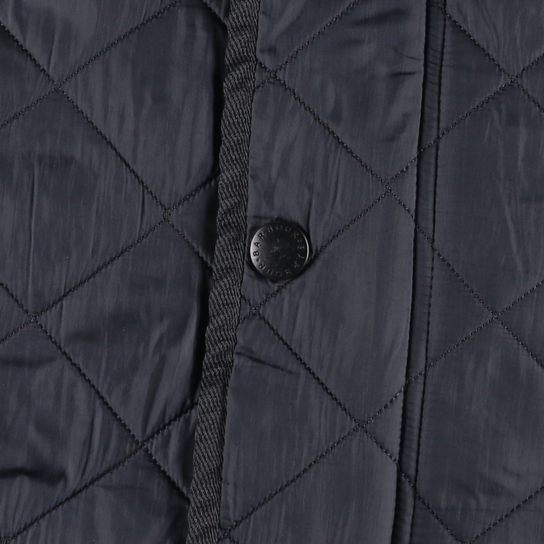 Barbour Microfibre Polarquilt Long Quilted Puffer Jacket (Men's XL equivalent) polyester black type Vintage Second Hand