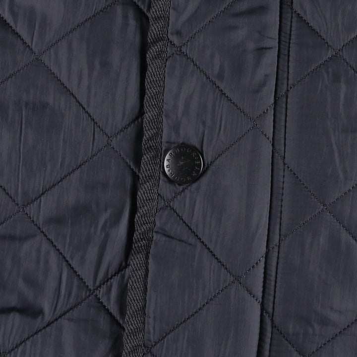 Barbour Microfibre Polarquilt Long Quilted Puffer Jacket (Men's XL equivalent) polyester black type Vintage Second Hand