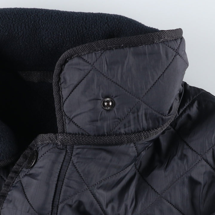 Barbour Microfibre Polarquilt Long Quilted Puffer Jacket (Men's XL equivalent) polyester black type Vintage Second Hand