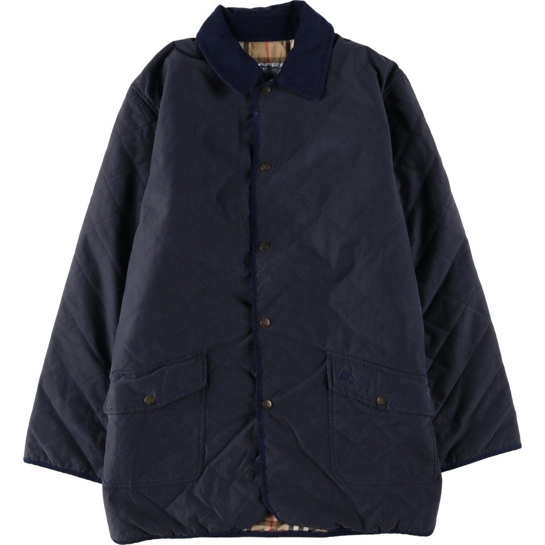 Burberry's padded puffer jacket, men's size XL. cotton navy blue type Vintage Second Hand