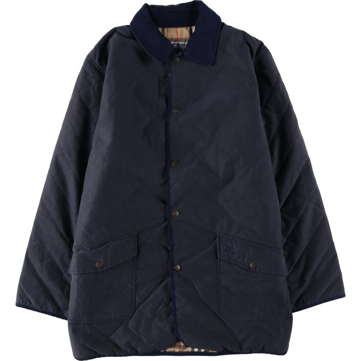 Burberry's padded puffer jacket, men's size XL. cotton navy blue type Vintage Second Hand