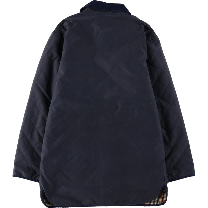 Burberry's padded puffer jacket, men's size XL. cotton navy blue type Vintage Second Hand
