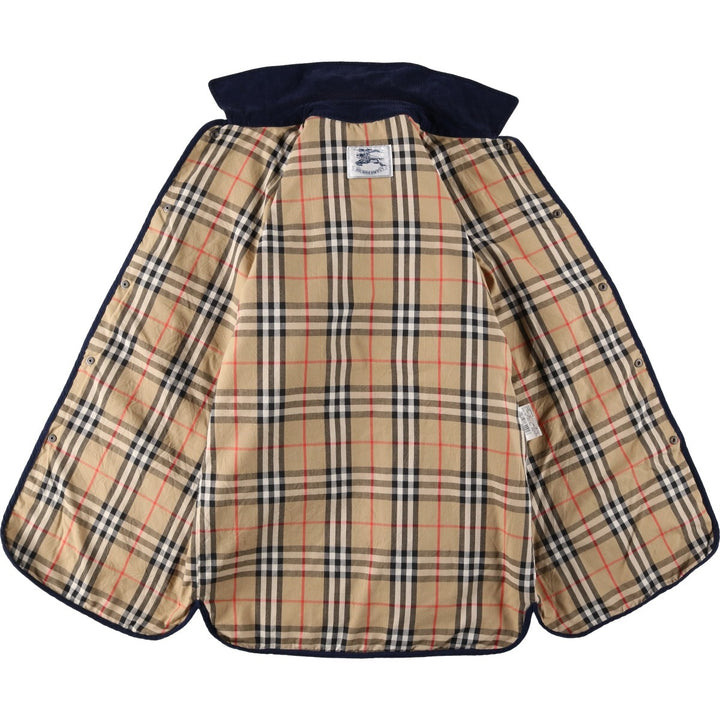Burberry's padded puffer jacket, men's size XL. cotton navy blue type Vintage Second Hand