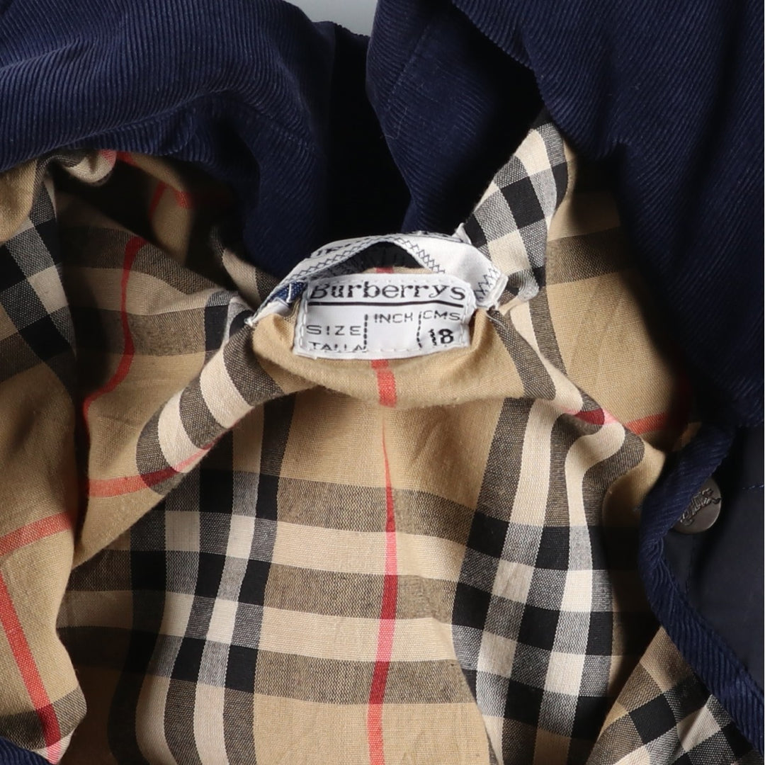 Burberry's padded puffer jacket, men's size XL. cotton navy blue type Vintage Second Hand