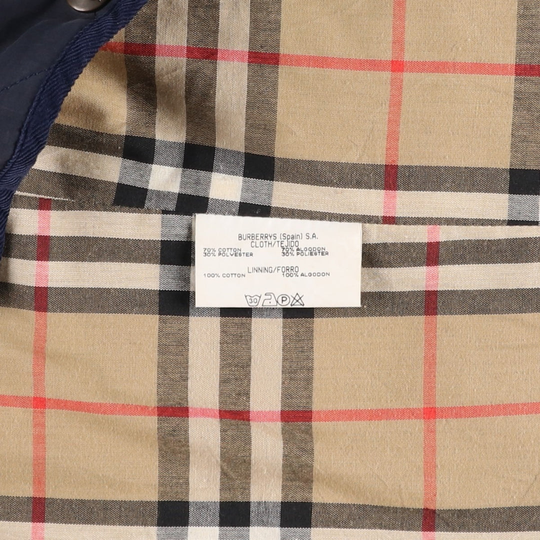 Burberry's padded puffer jacket, men's size XL. cotton navy blue type Vintage Second Hand