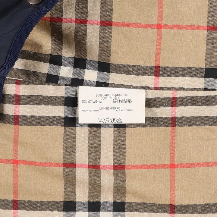 Burberry's padded puffer jacket, men's size XL. cotton navy blue type Vintage Second Hand