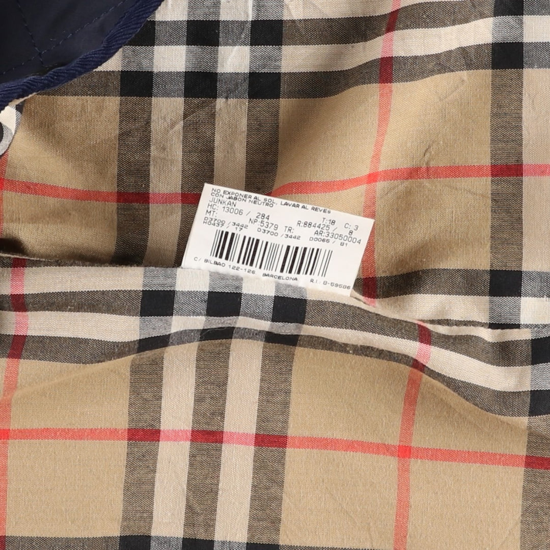 Burberry's padded puffer jacket, men's size XL. cotton navy blue type Vintage Second Hand