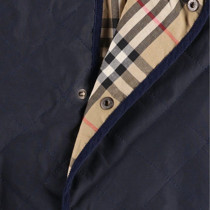 Burberry's padded puffer jacket, men's size XL. cotton navy blue type Vintage Second Hand