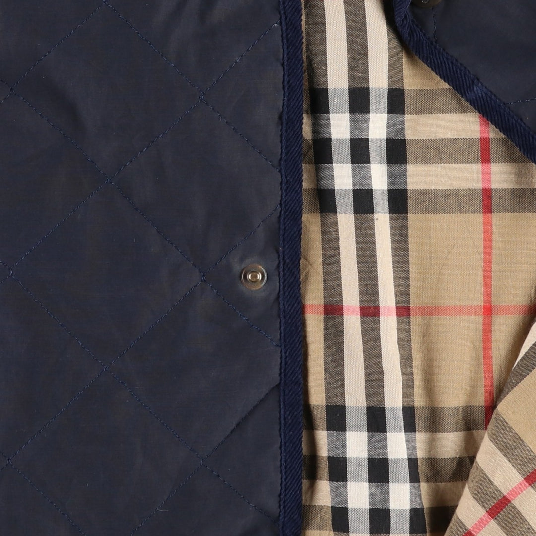 Burberry's padded puffer jacket, men's size XL. cotton navy blue type Vintage Second Hand
