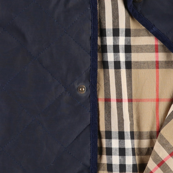 Burberry's padded puffer jacket, men's size XL. cotton navy blue type Vintage Second Hand