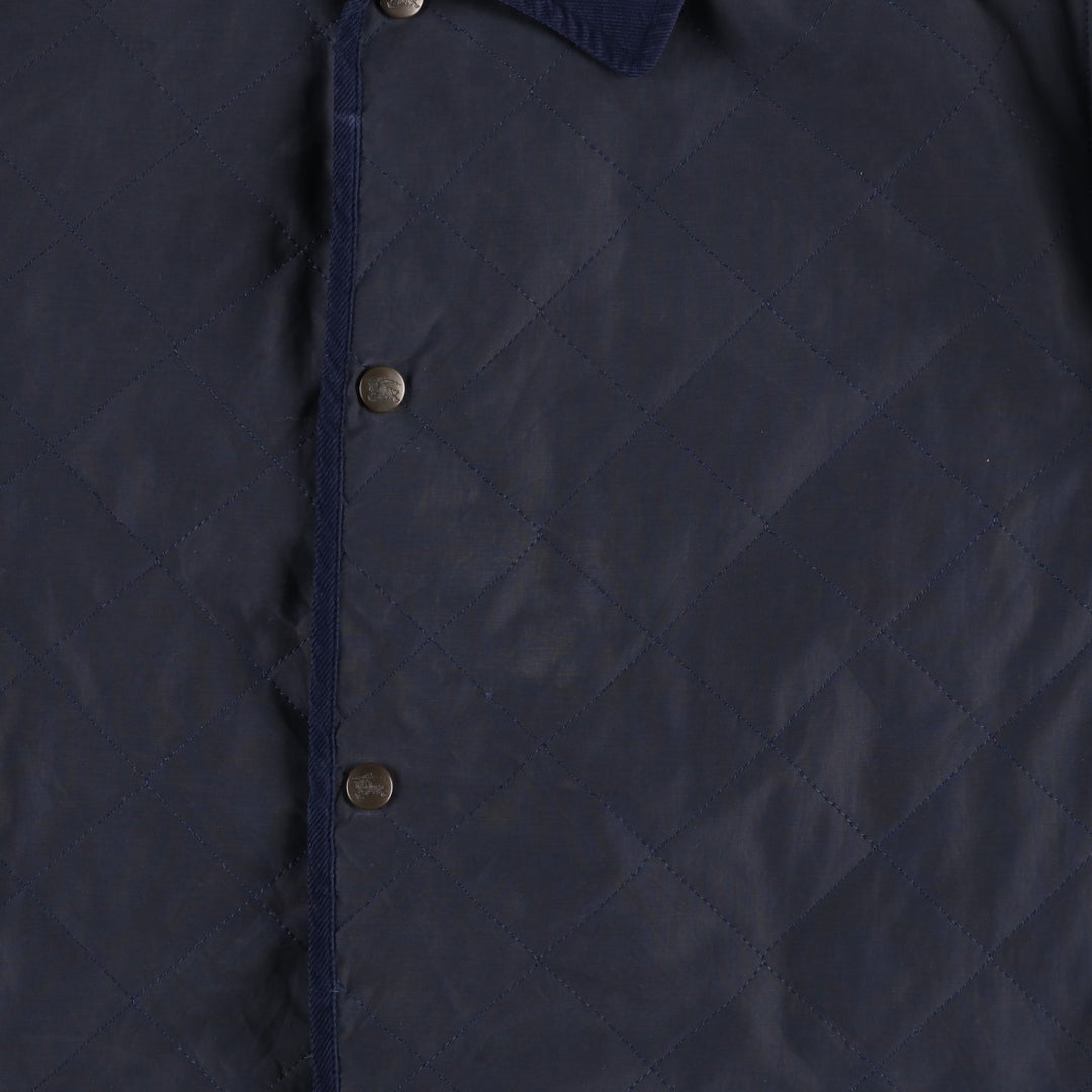 Burberry's padded puffer jacket, men's size XL. cotton navy blue type Vintage Second Hand