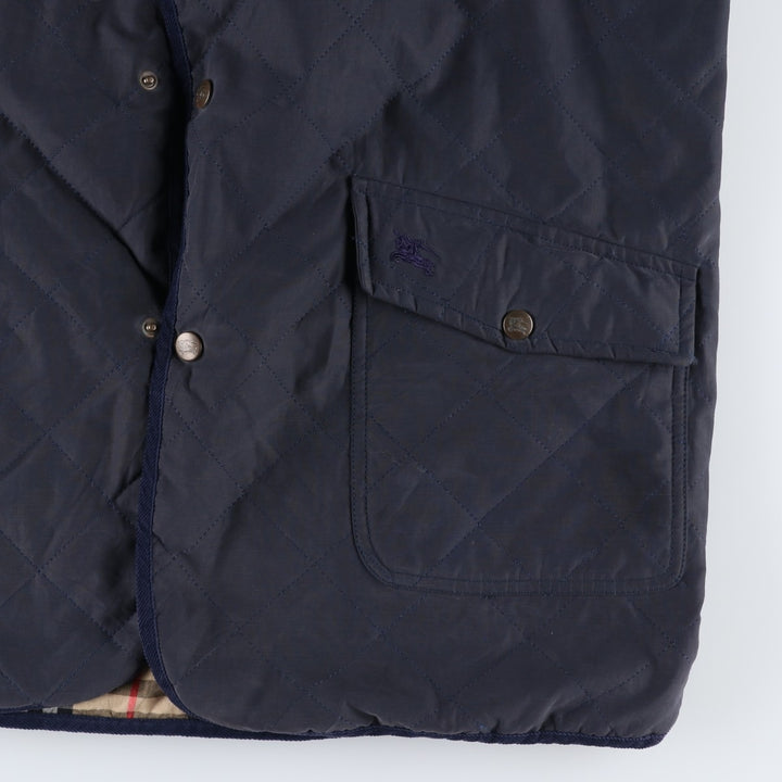 Burberry's padded puffer jacket, men's size XL. cotton navy blue type Vintage Second Hand