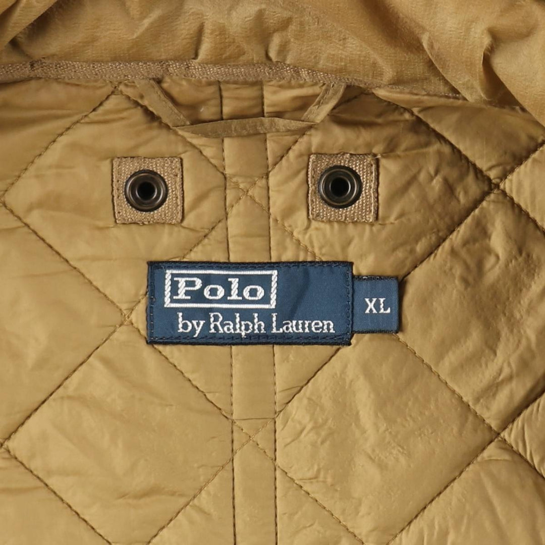 Ralph Lauren POLO by Ralph Lauren Quilted Puffer Jacket, Men's Size XL Nylon Khaki type beige Vintage Second Hand