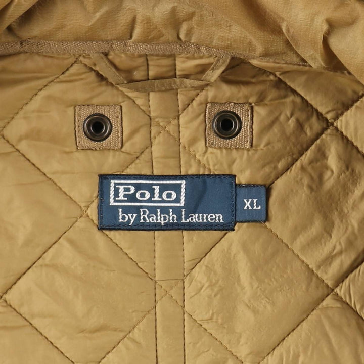 Ralph Lauren POLO by Ralph Lauren Quilted Puffer Jacket, Men's Size XL Nylon Khaki type beige Vintage Second Hand