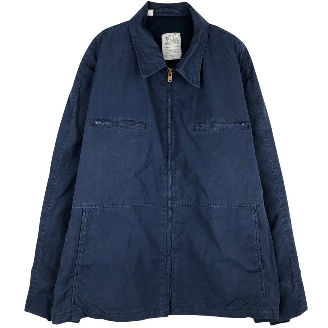 1980'S US Navy Military Utility Jacket, Made in USA, Size 50L (equivalent to Men's XL), Vintage polyester navy blue type Vintage Second Hand