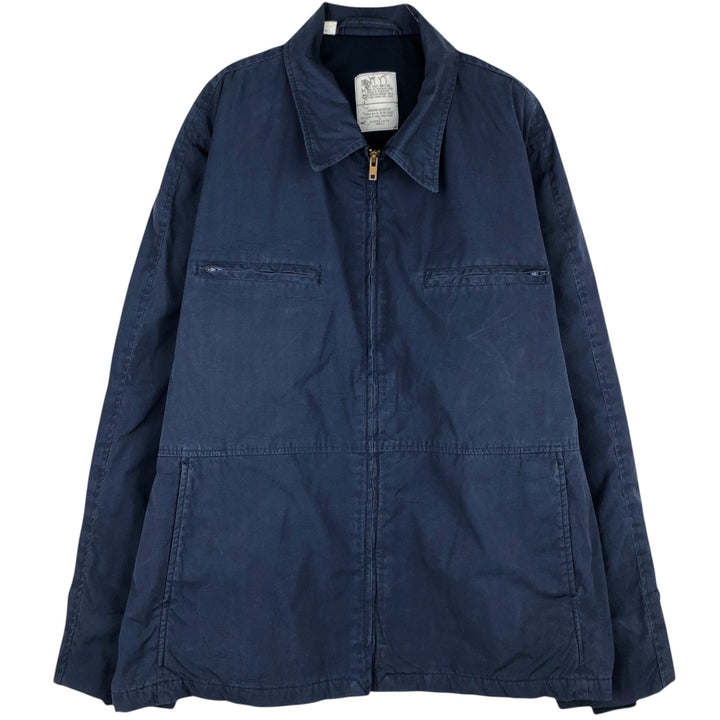 1980'S US Navy Military Utility Jacket, Made in USA, Size 50L (equivalent to Men's XL), Vintage polyester navy blue type Vintage Second Hand