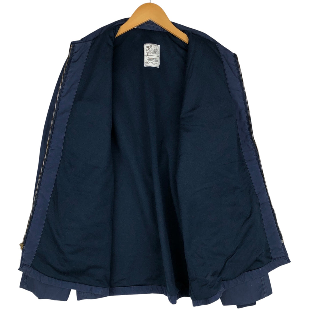 1980'S US Navy Military Utility Jacket, Made in USA, Size 50L (equivalent to Men's XL), Vintage polyester navy blue type Vintage Second Hand