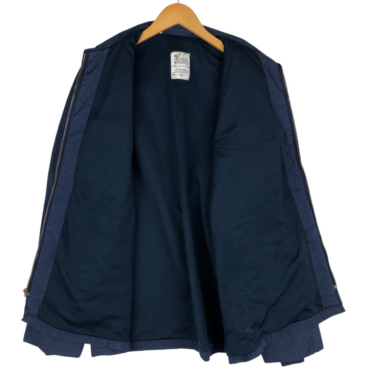 1980'S US Navy Military Utility Jacket, Made in USA, Size 50L (equivalent to Men's XL), Vintage polyester navy blue type Vintage Second Hand