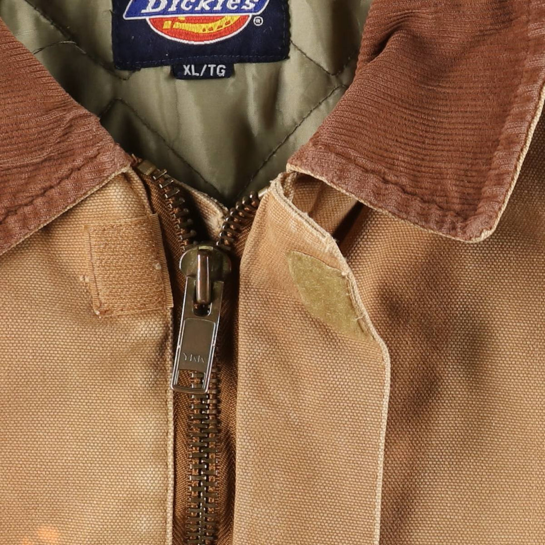 Dickies Traditional Coat-Type Padded Duck Work Jacket, Men's Size XL (approx.) unclear ocher yellow type Vintage Second Hand