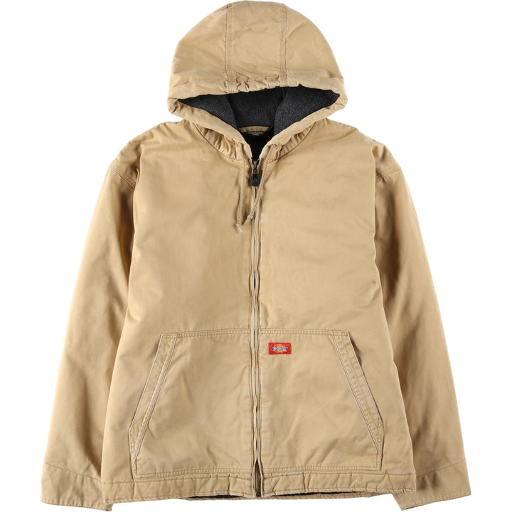Dickies Active Jacket Type Duck Full-Zip Hoodie, Men's Size L cotton Beige type Vintage Second Hand