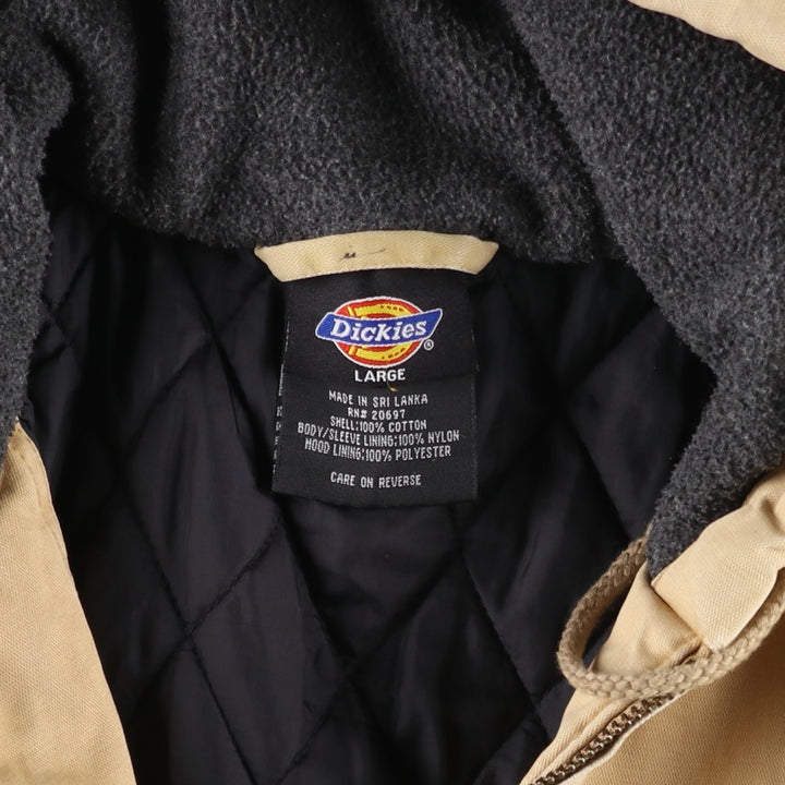 Dickies Active Jacket Type Duck Full-Zip Hoodie, Men's Size L cotton Beige type Vintage Second Hand
