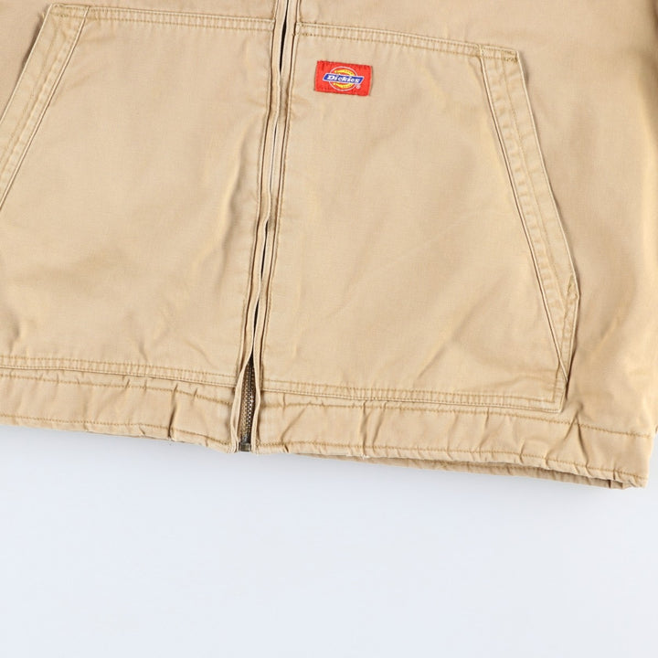 Dickies Active Jacket Type Duck Full-Zip Hoodie, Men's Size L cotton Beige type Vintage Second Hand