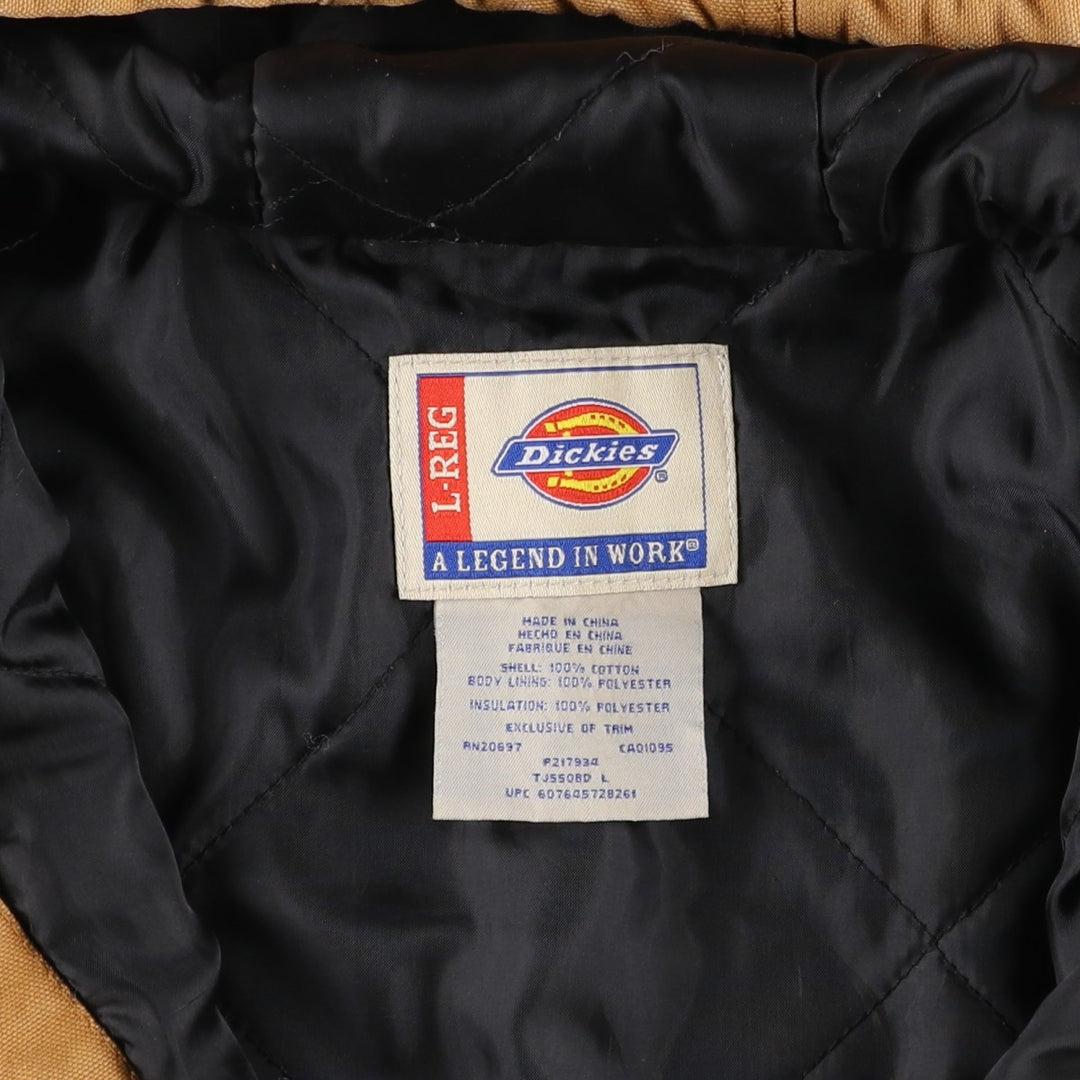 Dickies A LEGEND IN WORK Active Jacket Type, Padded Duck Full-Zip Hoodie, Men's Size L (approx.) cotton ocher yellow type Vintage Second Hand
