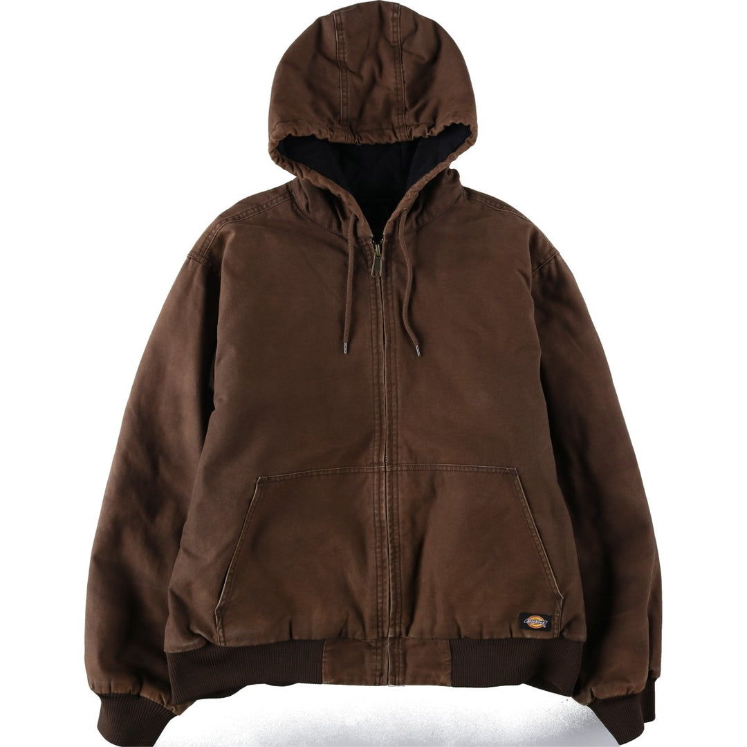 Dickies Active Jacket Type Padded Duck Full Zip Hoodie, Men's XL cotton brown type Vintage Second Hand