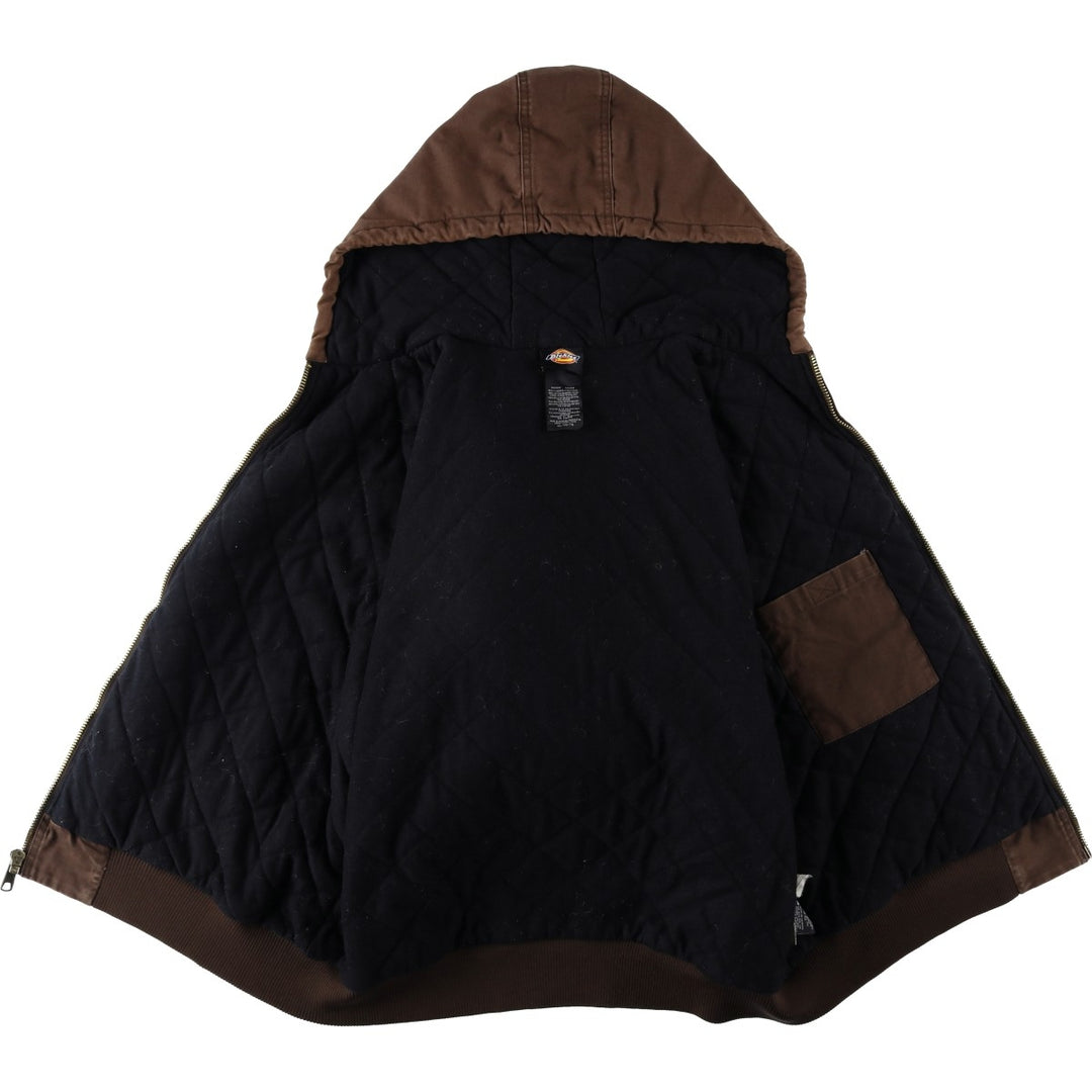 Dickies Active Jacket Type Padded Duck Full Zip Hoodie, Men's XL cotton brown type Vintage Second Hand