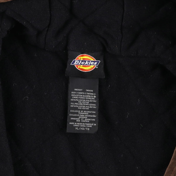 Dickies Active Jacket Type Padded Duck Full Zip Hoodie, Men's XL cotton brown type Vintage Second Hand