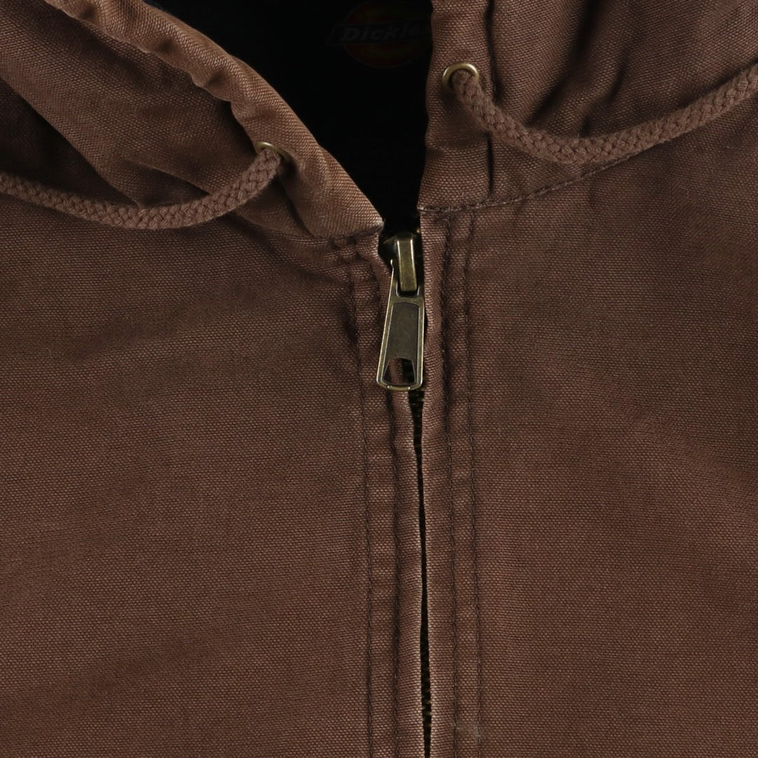 Dickies Active Jacket Type Padded Duck Full Zip Hoodie, Men's XL cotton brown type Vintage Second Hand