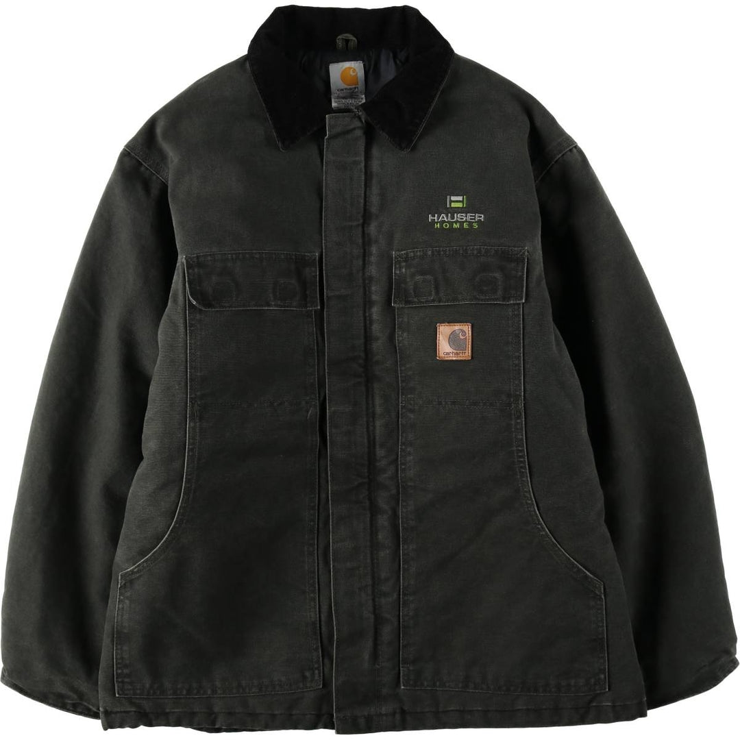 2000'S Carhartt Traditional Padded Duck Work Jacket, Men's Size L cotton Khaki type Vintage Second Hand