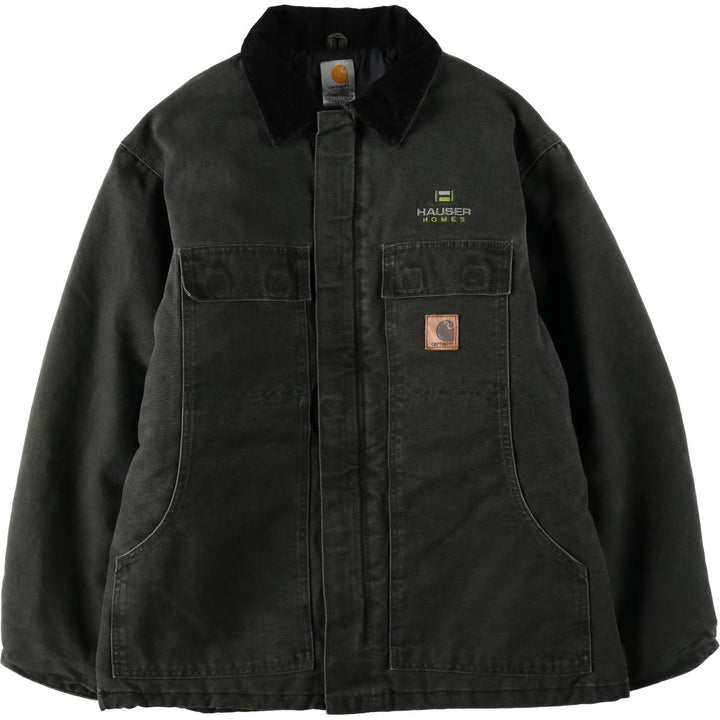 2000'S Carhartt Traditional Padded Duck Work Jacket, Men's Size L cotton Khaki type Vintage Second Hand