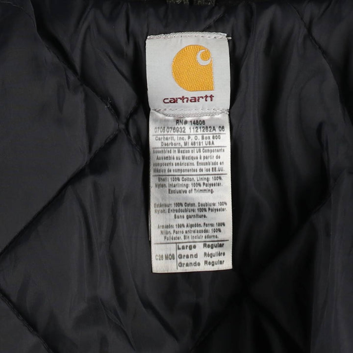 2000'S Carhartt Traditional Padded Duck Work Jacket, Men's Size L cotton Khaki type Vintage Second Hand