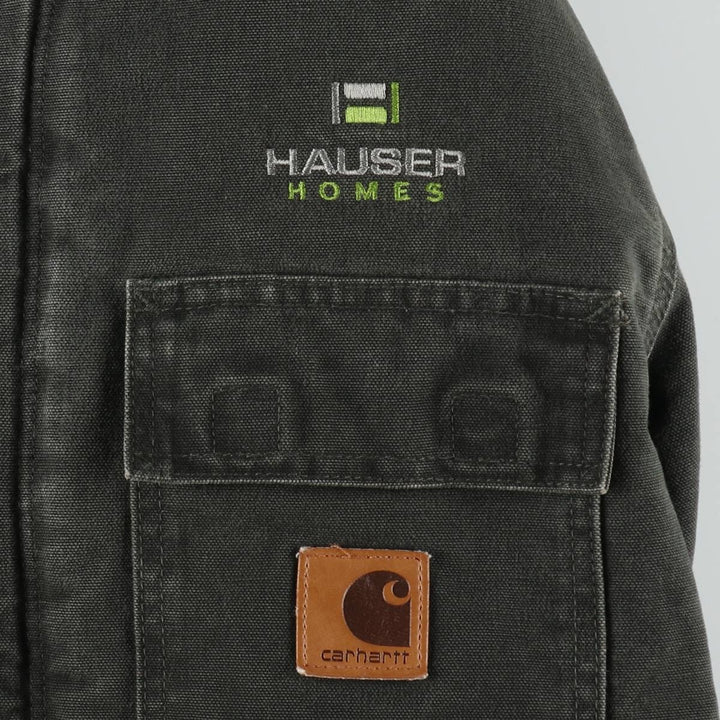 2000'S Carhartt Traditional Padded Duck Work Jacket, Men's Size L cotton Khaki type Vintage Second Hand