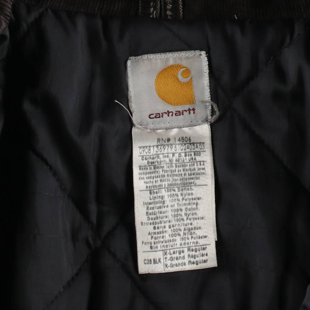 2000'S Carhartt Traditional Padded Duck Work Jacket, Men's Size XL cotton black type Vintage Second Hand