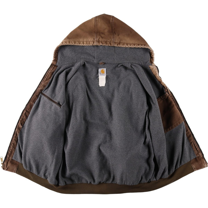 Carhartt Active Jacket, Padded Duck Full-Zip Hoodie, Men's XL unclear brown type Vintage Second Hand