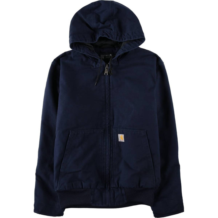 Carhartt Loose Fit Active Jacket, Padded, Duck Full-Zip Hoodie, Men's Size M (approx.) cotton navy blue type Vintage Second Hand