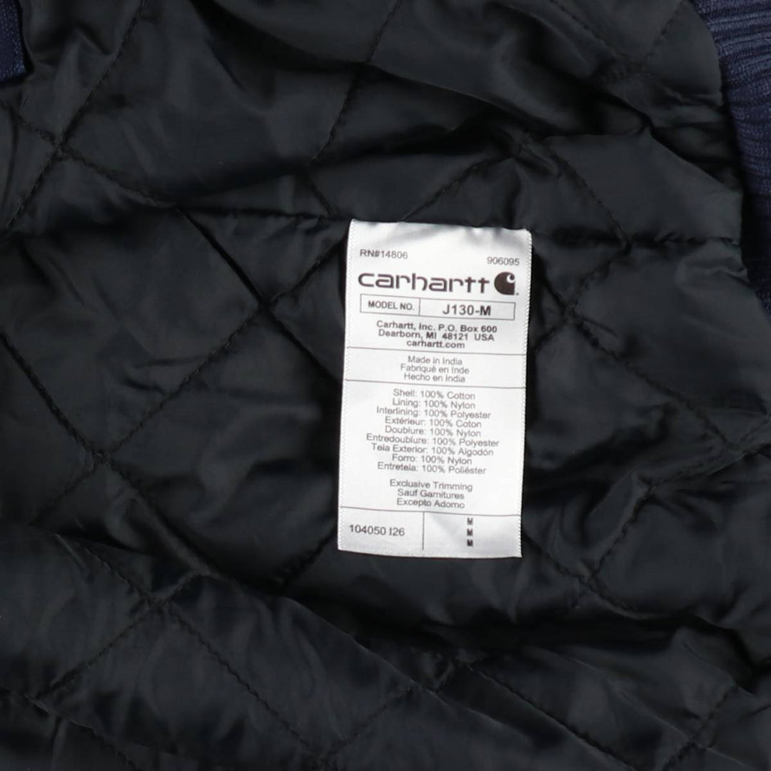 Carhartt Loose Fit Active Jacket, Padded, Duck Full-Zip Hoodie, Men's Size M (approx.) cotton navy blue type Vintage Second Hand
