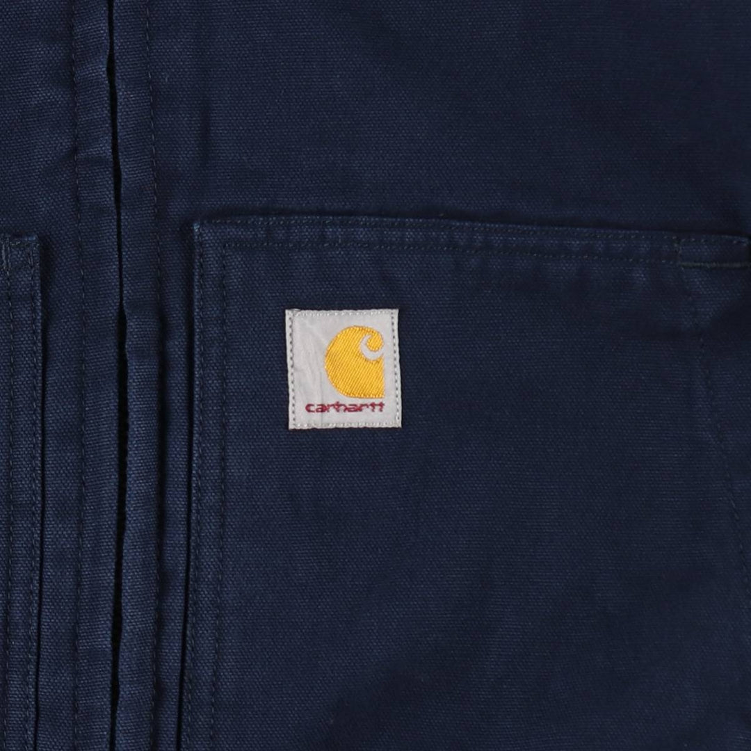 Carhartt Loose Fit Active Jacket, Padded, Duck Full-Zip Hoodie, Men's Size M (approx.) cotton navy blue type Vintage Second Hand