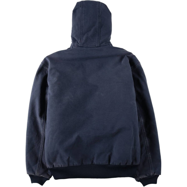 00'S Carhartt Active Jacket, Padded Duck Full Zip Hoodie, Men's Size L cotton navy blue type Vintage Second Hand