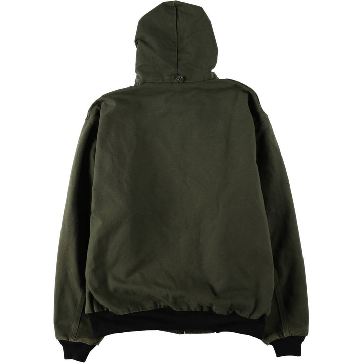 Carhartt Active Jacket Duck Full-Zip Hoodie Men's XL (Equivalent) Vintage unclear Khaki type Vintage Second Hand