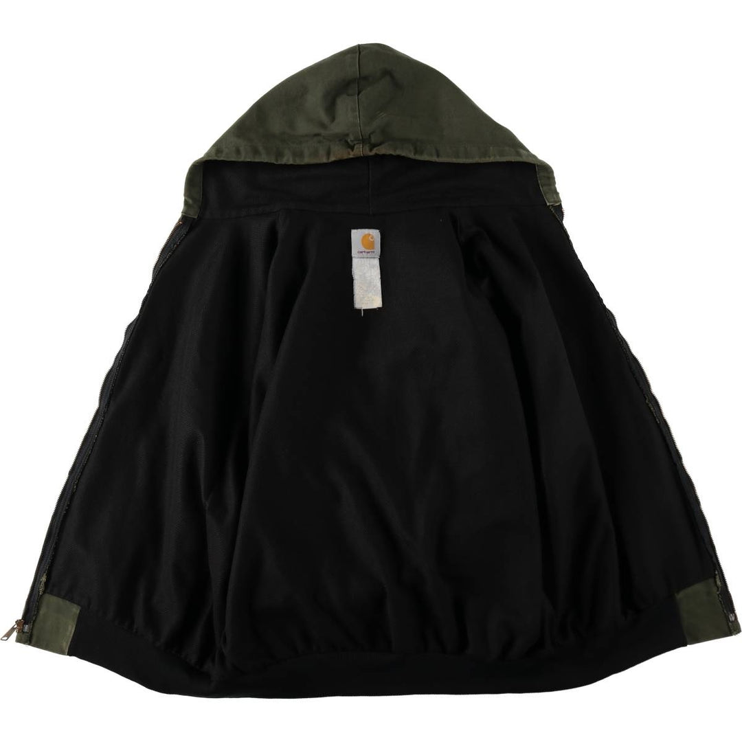 Carhartt Active Jacket Duck Full-Zip Hoodie Men's XL (Equivalent) Vintage unclear Khaki type Vintage Second Hand