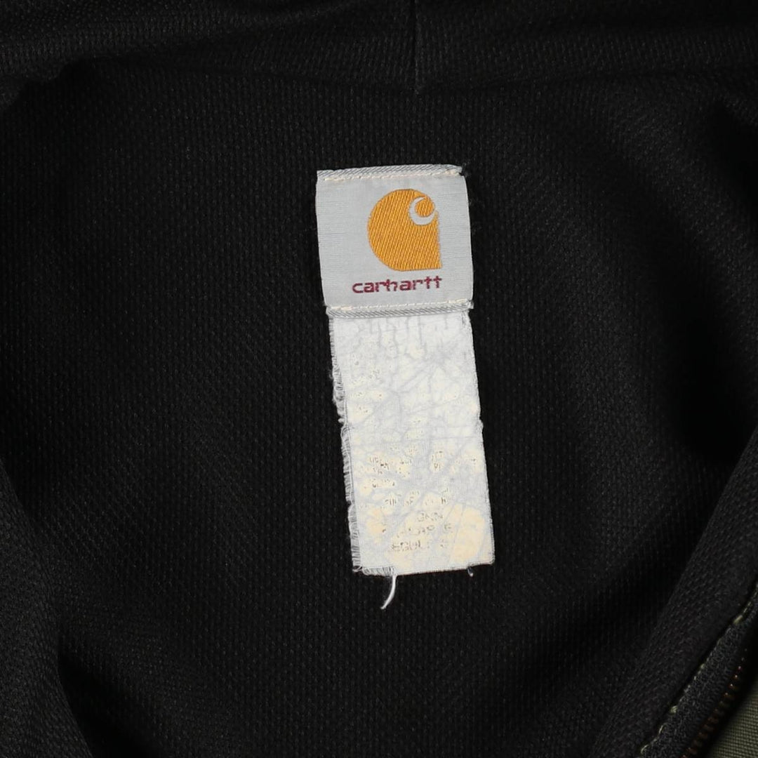 Carhartt Active Jacket Duck Full-Zip Hoodie Men's XL (Equivalent) Vintage unclear Khaki type Vintage Second Hand