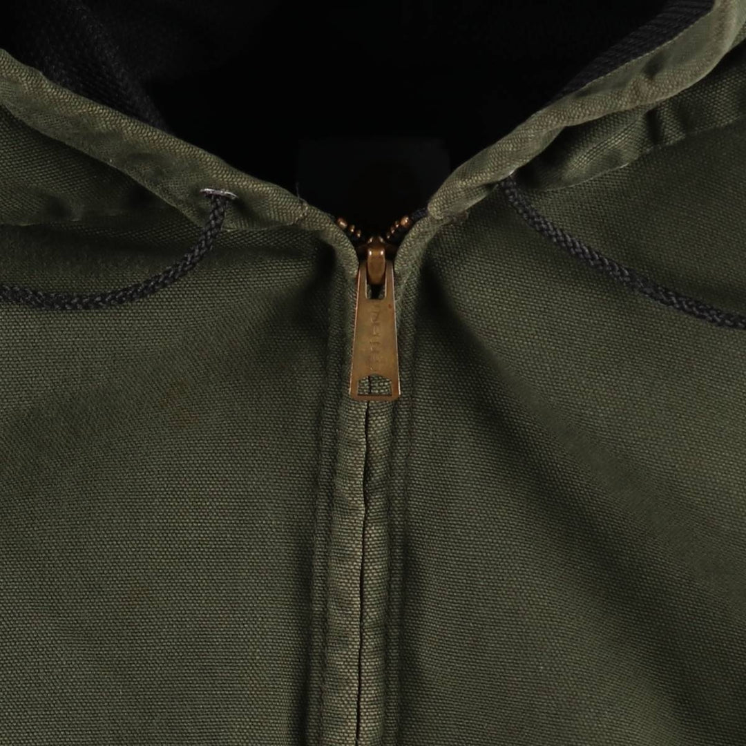 Carhartt Active Jacket Duck Full-Zip Hoodie Men's XL (Equivalent) Vintage unclear Khaki type Vintage Second Hand