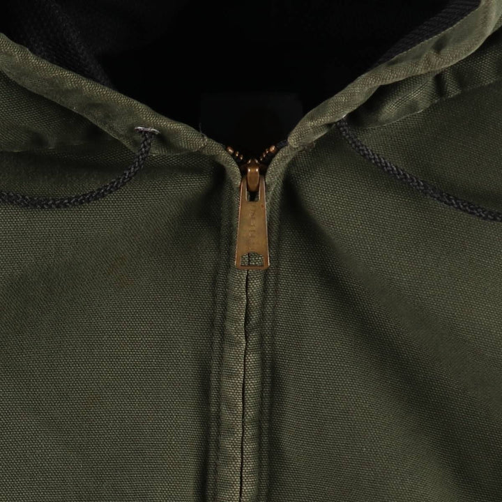 Carhartt Active Jacket Duck Full-Zip Hoodie Men's XL (Equivalent) Vintage unclear Khaki type Vintage Second Hand