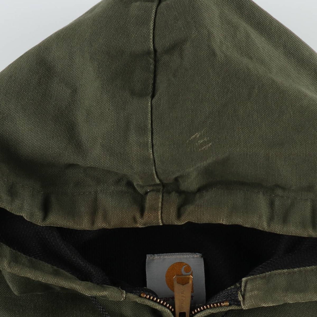 Carhartt Active Jacket Duck Full-Zip Hoodie Men's XL (Equivalent) Vintage unclear Khaki type Vintage Second Hand