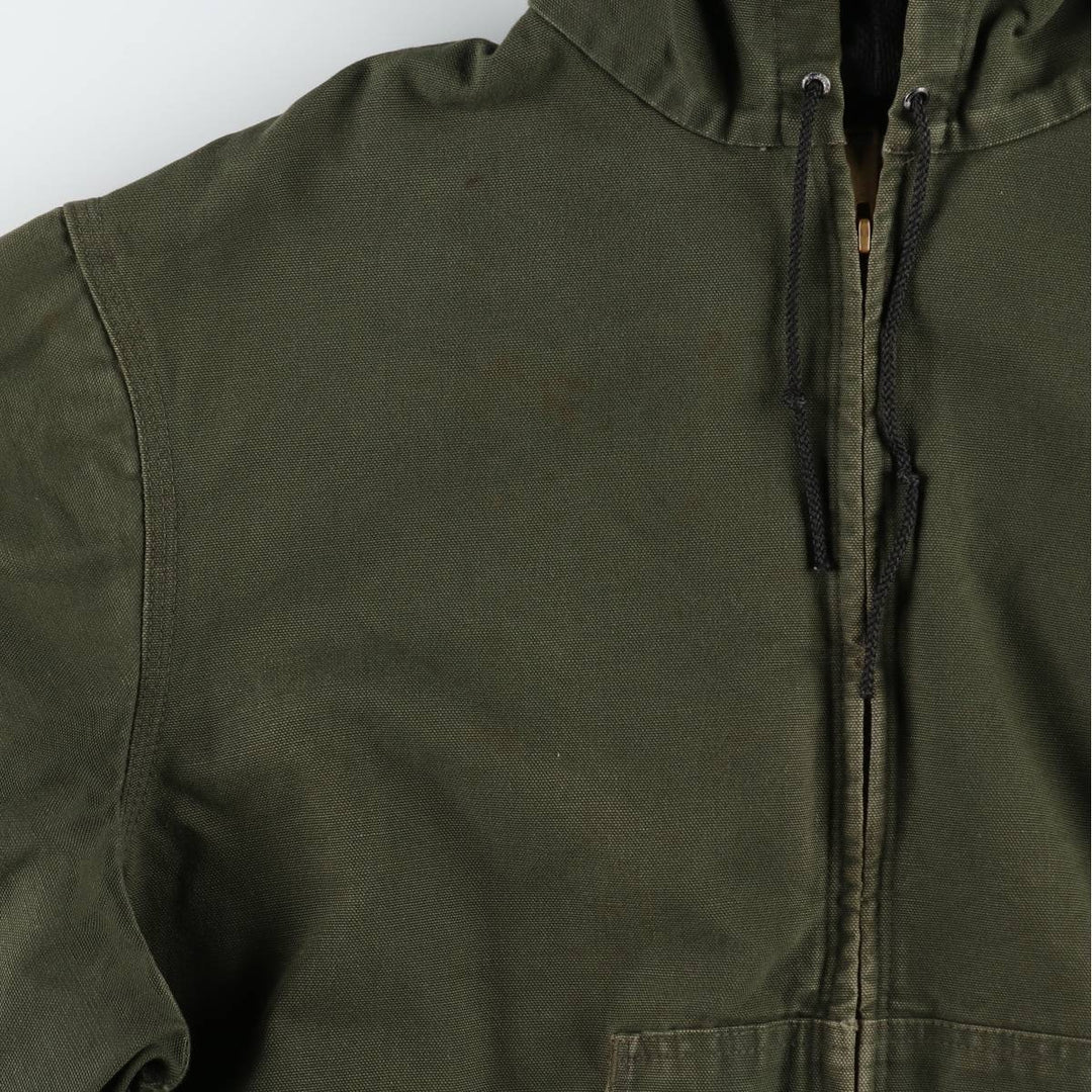 Carhartt Active Jacket Duck Full-Zip Hoodie Men's XL (Equivalent) Vintage unclear Khaki type Vintage Second Hand