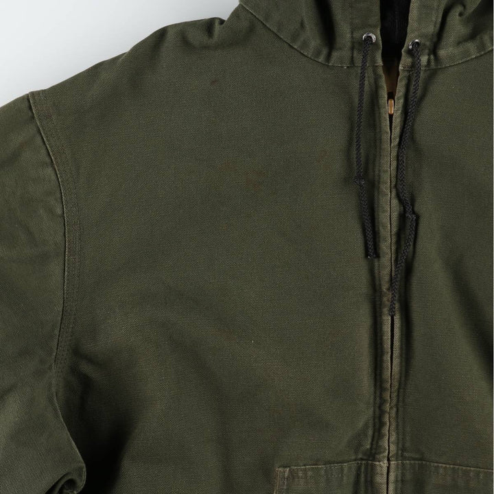 Carhartt Active Jacket Duck Full-Zip Hoodie Men's XL (Equivalent) Vintage unclear Khaki type Vintage Second Hand